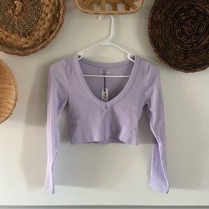 Garage Lavender Ribbed Crop Top